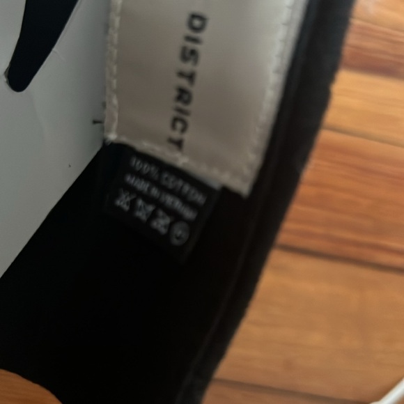 4350 District Distressed Cotton Black Cap with Colorful Heart Patch - OS - Picture 6 of 7